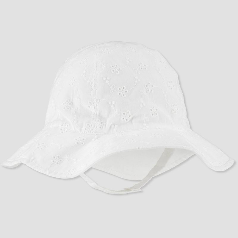 Carter's Just One You®️ Baby Girls' Eyelet Sun Hat - White, 3 of 6