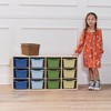 ECR4Kids Streamline 12 Cubby Tray Cabinet with 15 Scoop Front Storage Bins, 3x4, Natural - 4 of 4