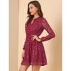 INSPIRE CHIC Women's Choker V Neck Vintage Flared Gilding Metallic Shiny Star A-Line Dress - 2 of 4