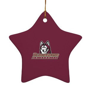 Bloomsburg University Primary Logo StarShaped Porcelain Holiday Christmas Tree Ornament  3.1" - 1 of 4
