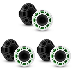 Kicker (3) 48KMXL65 6.5" 4-Ohm RGB-LED KMXL Horn-Loaded Marine Coaxial Speakers, Pairs - 1 of 4