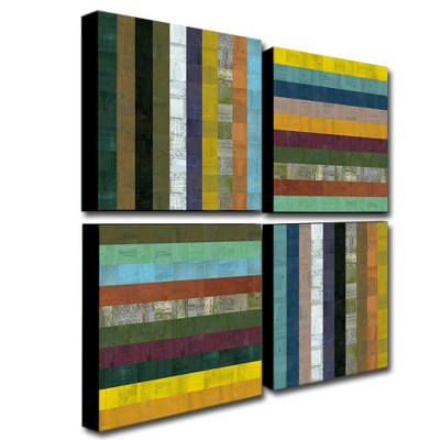 Trademark Fine Art - Michelle Calkins 'Wooden Abstract V' Canvas Art