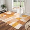 Abstract Machine Washable Rugs with Non-Slip Backing Stain-Resistant Low Pile Rugs - 4 of 4