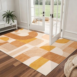 Soft Modern Low Pile Washable Indoor Area Rug Runner Rug Carpet for Living Room Bedroom Entryway - 1 of 4