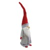 Northlight Santa Gnome with Tall Crochet Hat Christmas Decoration - 18.75" - Gray and Red - 2 of 2