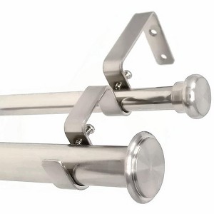 Urbanest Bouton Flat Button 1-inch 5-8 inch Double Drapery Curtain Window Rod Set - 1 of 4