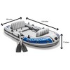 Intex Excursion 4 Inflatable Raft Set w/ 2 Transom Mount 8 Speed Trolling Motors - 3 of 4