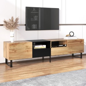 VYNXARIA Sleek Modern TV Stand with 2 Cabinets & Open Storage for TVs up to 85inch - 1 of 4