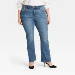 Women's Plus Size High-Rise Bootcut Jeans - Ava & Viv™ Light Wash 28W