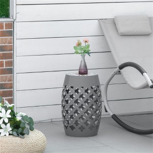 Maggift Patio End Tables, Modern Decorative Side Tables, Stylish Design for Patio, Living Room, Indoor and Outdoor Use, Gray, 12.25"*12.25"*18" - 1 of 4