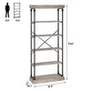 6-Tier Industrial Bookshelf, Tall Wood and Metal Bookcase with Sturdy Frame, Open Display Shelf and Storage Organizer - 2 of 4