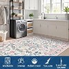Washable Modern Printed Rug Non Slip Low Pile Rug Soft Floral Throw Floor Cover Foldable Indoor Carpet for Living Room Bedroom Playroom Nursery - 4 of 4