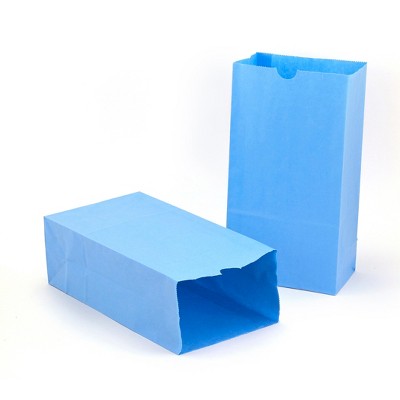 Hygloss® Gusseted Paper Bags, #6 (6" x 3.5" x 11"), Blue, Pack of 50