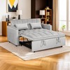 Resenkos 54 Inch Adjustable Backrest Sofa, Sofa Bed, Futon Sofa with Double Armrest and Pouch, Variable Bed for Living room, Bedroom, Gray - 2 of 4