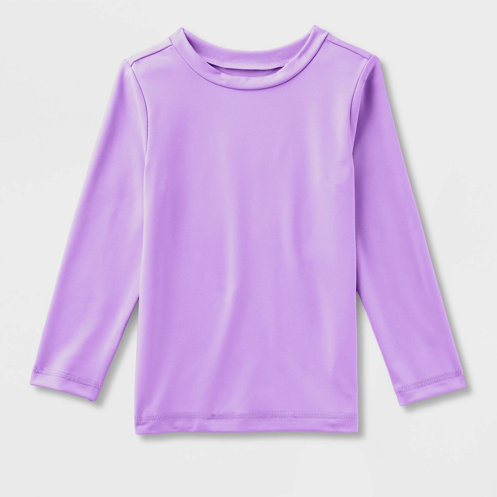 Photos - Swimwear Toddler Long Sleeve Rash Guard Top - Cat & Jack™ Purple 4T: UPF 50+ Sun Pr