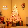 Costway 5 FT Artificial Christmas Tree with 180 Warm White LED Lights, 8 Lighting Modes & Folding Metal Stand White & Pink - 2 of 4