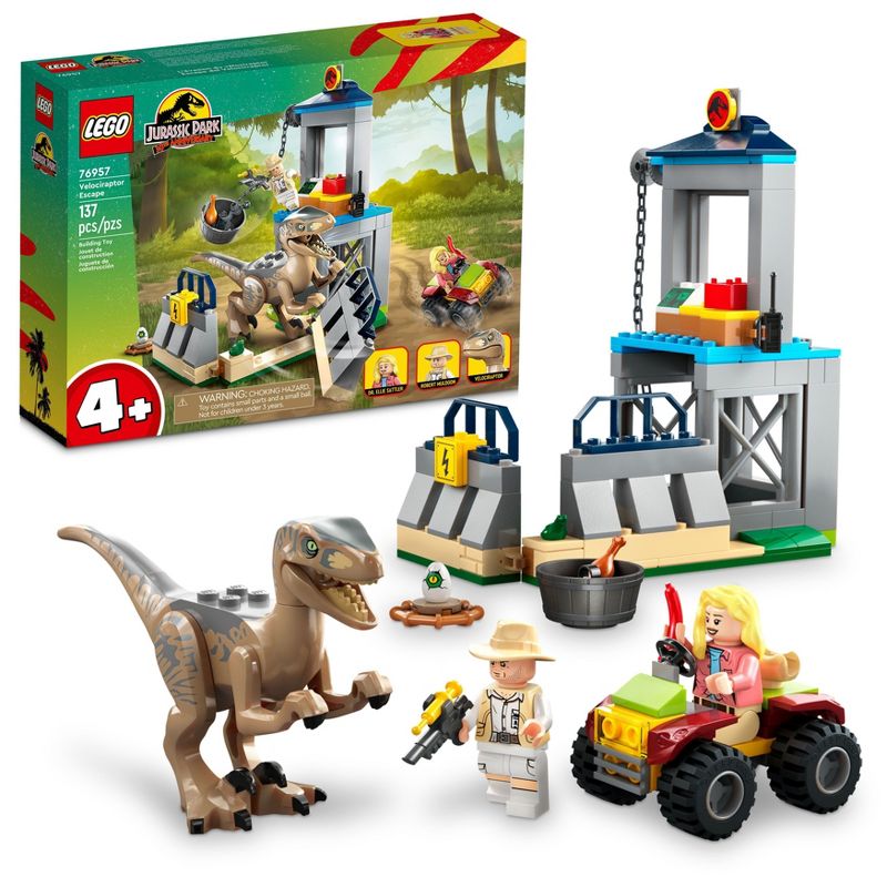 LEGO Jurassic Park Velociraptor Escape Dinosaur Toy 76957, 1 of 9