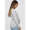 PinkBlush Heather Grey Soft Knit Ruched Maternity Top - 3 of 4
