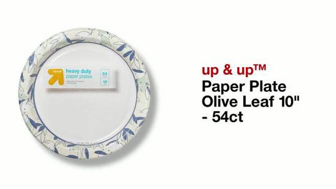 Paper Plate 10&#34; - 54ct - up &#38; up&#8482; (Pattern &#38; Color May Vary), 2 of 5, play video