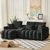 AENKYO 91.7" Modular Cloud Sectional Sofa, Premium Teddy Fabric with Storage Console, USB Charger & Cup Holders, Modern Living Room Set in Black - 2 of 4