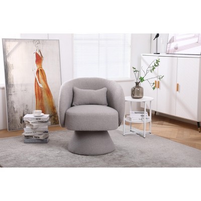 TIRAMISUBEST Swivel Accent Chair Armchair, Round Barrel Chair in Fabric for Living Room Bedroom(Grey)