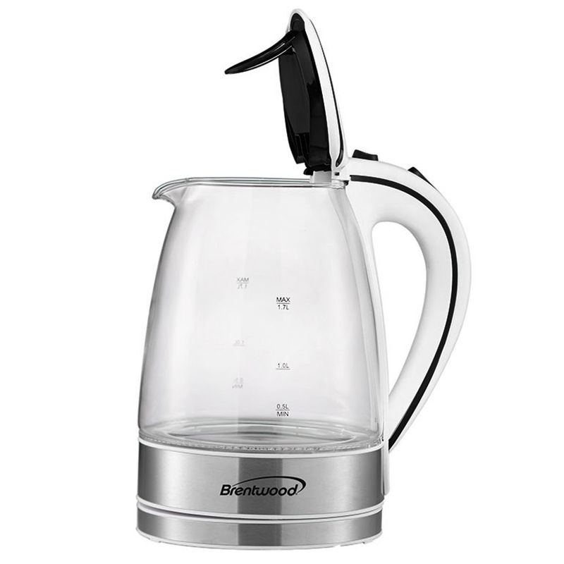Brentwood 1.7L Tempered Glass Tea Kettle in White, 5 of 8