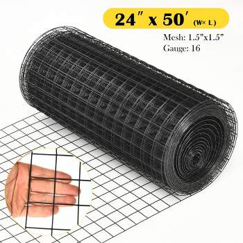 Costway Hardware Cloth 16 Gauge Black Vinyl Coated Welded Wire Mesh 1.5''