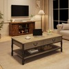 COZONY 41'' Coffee Table for Living Room – Wooden Center Table with 2 Storage Drawers & Open Shelf, Modern Dining Coffee Table for Home & Office - 4 of 4