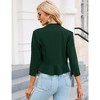 YESFASHION Women's Open Front Office Work Business  3/4 Sleeve Casual Lightweight 2025 Summer Crop Suit Blazer - 3 of 4