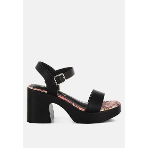 Kolata Faux Leather Pin Buckle Platform Heels - 1 of 4