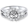 Pompeii3 1/2ct Diamond Halo Engagement Setting Set 14K White Gold - 3 of 4