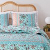 Greenland Home Fashions Barefoot Bungalow Audrey Pillow Sham - Turquoise - 2 of 4