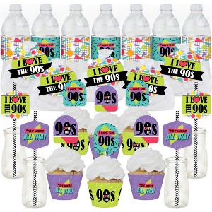 Big Dot of Happiness 90’s Throwback - 1990s Party Favors and Cupcake Kit - Fabulous Favor Party Pack - 100 Pieces - 1 of 4