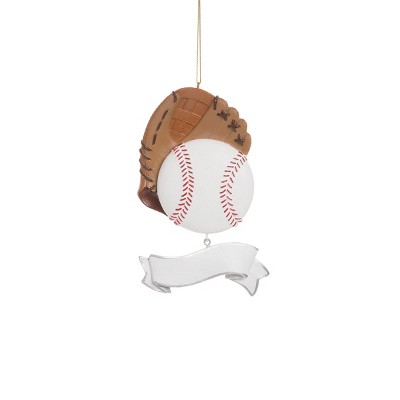 Gallerie II Baseball Banner Polyresin Holiday Christmas Xmas Ornament