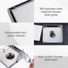 WOWOW Square Shower Drain 6 Inch Floor Drain with Tile Insert Grate 304 Stainless Steel with Hair Strainer - 4 of 4