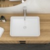 ONWITH 19.63"x13.69" White Ceramic Rectangular Vessel Bathroom Sink - 2 of 4