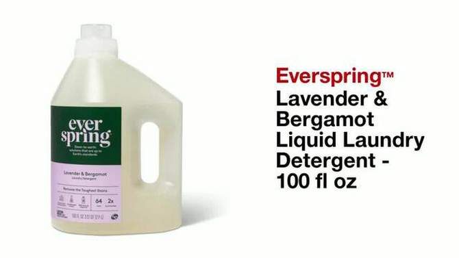 Lavender &#38; Bergamot Liquid Laundry Detergent - 100 fl oz - Everspring&#8482;, 2 of 6, play video