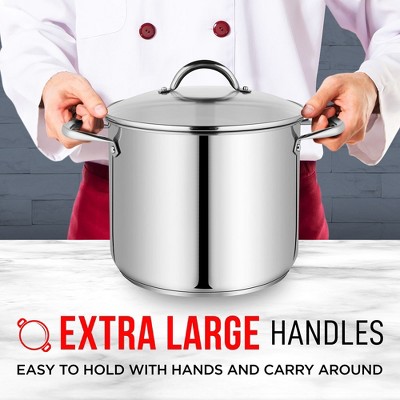Bakken-Swiss Deluxe 12-Quart Stainless Steel Stockpot with Glass Lid