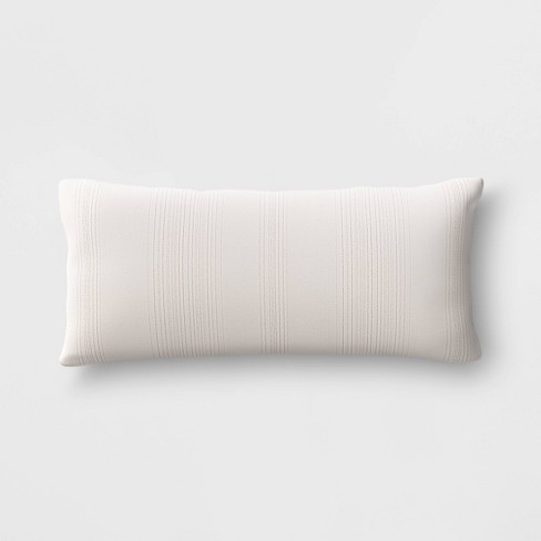Modena Lumbar Sunbrella Outdoor Throw Pillow Snow Smith Hawken