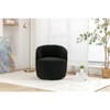 PAGED Swivel Accent Chair Teddy Fabric Armchair with Upholstered, Barrel Chair with Round Swivel Base for Living Room - 2 of 4