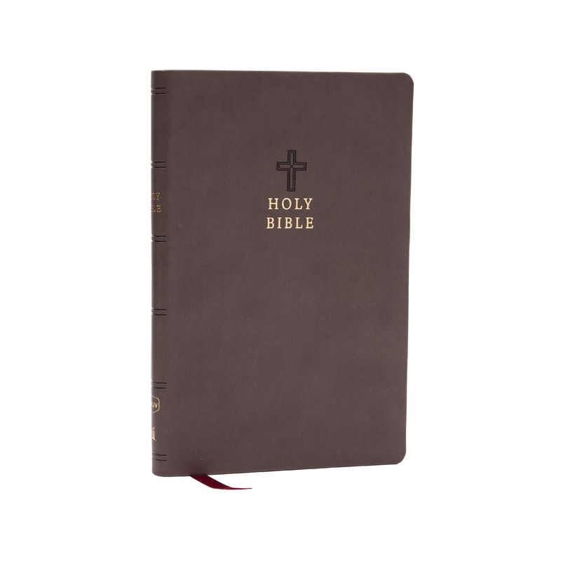 NKJV Holy Bible, Value Ultra Thinline, Charcoal Leathersoft, Red Letter, Comfort Print - by  Thomas Nelson (Leather Bound), 1 of 2