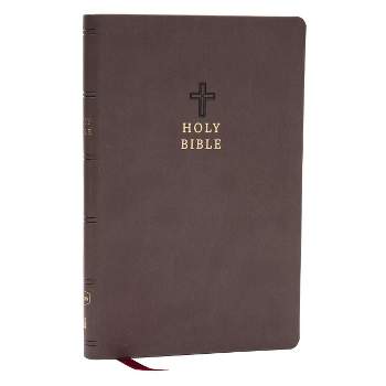 NKJV Holy Bible, Value Ultra Thinline, Charcoal Leathersoft, Red Letter, Comfort Print - by  Thomas Nelson (Leather Bound)