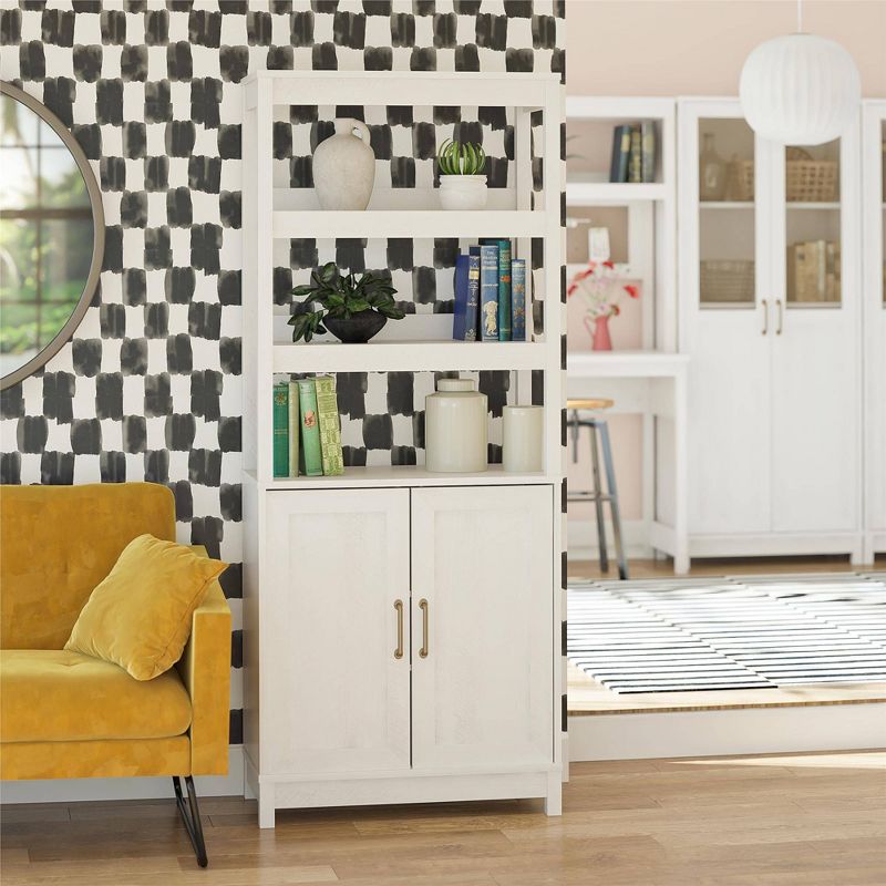 77.13&#34; Tess 2 Door Bookcase with Modular Storage Ivory Oak - Mr. Kate, 3 of 10