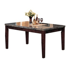 Danville Dining Table Marble Black/Walnut Brown - Acme