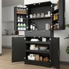 72" Kitchen Pantry Cabinet with 3 Pull-Out Drawers and Spice Rack, Storage Cabinet for Dining Room or Living Room-Maison Boucle - 2 of 4