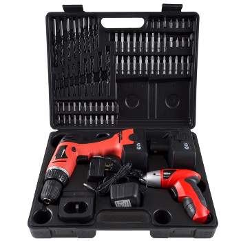 Fleming Supply Cordless Drill and 3.6V Driver Set - Red and Black