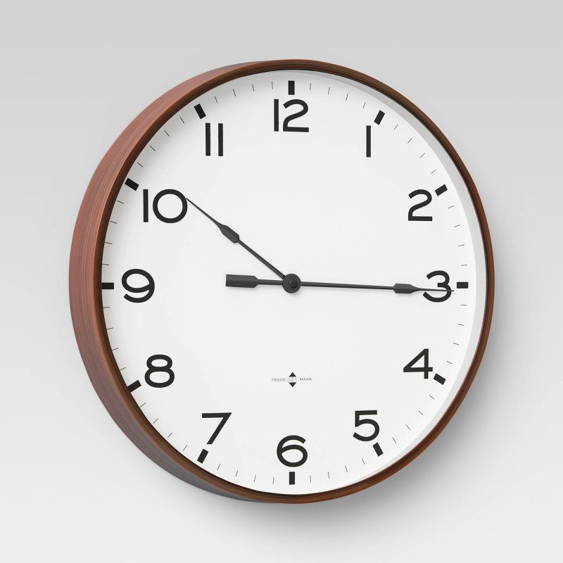16&#34; Thin Frame Wall Clock Red/Brown - Threshold&#8482;, 3 of 8