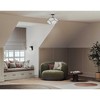 Progress Lighting Latham 3-Light Semi-Flush Mount, Matte Black, White Art Glass - 2 of 3