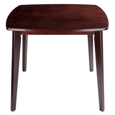 Transitional Square Walnut Dining Table with Tapered Legs