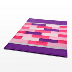 Slickblue Cozy Coral Fleece Patchwork Throw, 59x78.7 inches, 4 Color Options, Warm Blanket for Bedroom, Sofa & Travel - 1 of 3